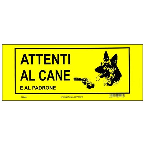 CARTELLO TARGA TARGHETTA PVC PLASTICA ATTENTI ATTENZIONE AL CANE 25 X