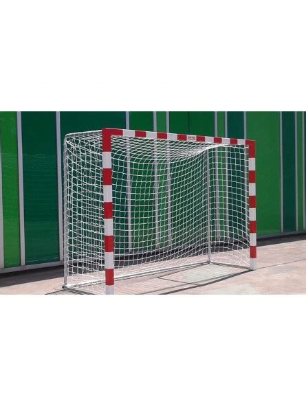 JUEGO PORTERÍAS ALUMINIO BALONMANO FÚTBOL SALA 80X80 TRASLADABLES CON