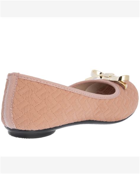 Riachuelo Sapatilha Moleca Detalhe Laço Trama Texturizada Nude