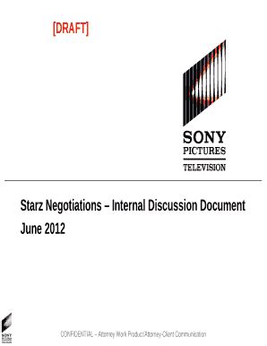 Fillable Online Starz Negotiations Internal Discussion Document Fax