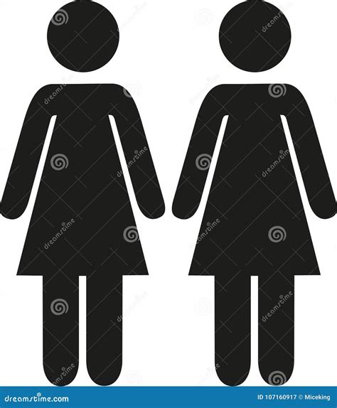 Couple Of Two Women Lesbian Couple Icon Stock Vector Illustration