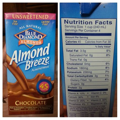 Unsweetened Chocolate Almond Milk Nutritional Info | Blog Dandk