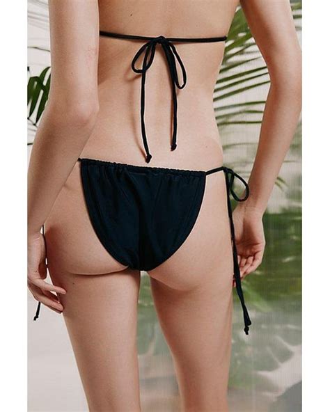 Motel Leyna String Bikini Bottom In Black Lyst