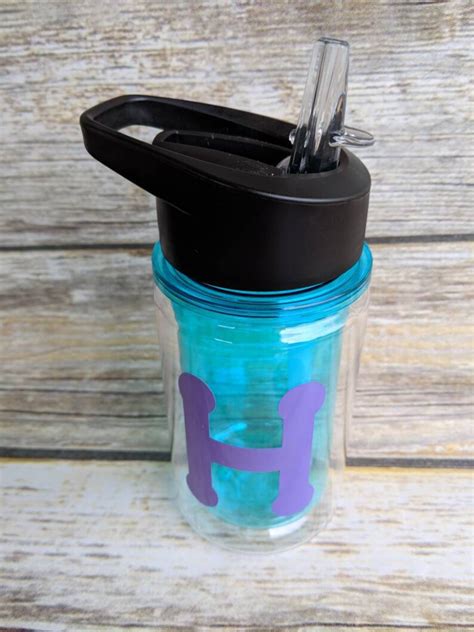 Personalized Flip Top Straw Water Bottle For Kids T For Etsy