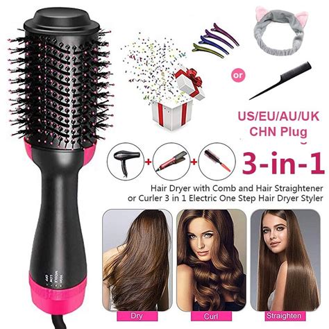 In Electric Hair Dryer Curler Comb Watt One Step Hot Air