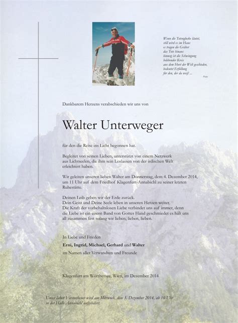 Parte für Walter Unterweger pax requiem