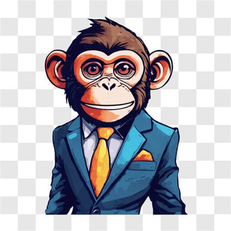 Baixe Macaco Elegante Em Traje Formal Cartoons Creative Fabrica