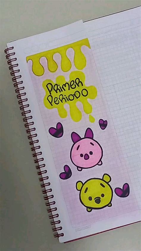 separador de cuaderno decorado Caricaturas fácil de dibujar