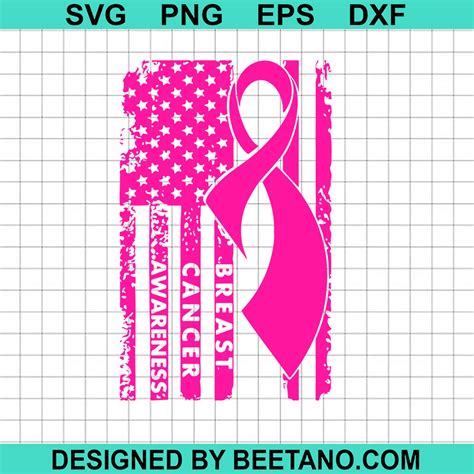 American Flag Breast Cancer Svg Breast Cancer Awareness Svg