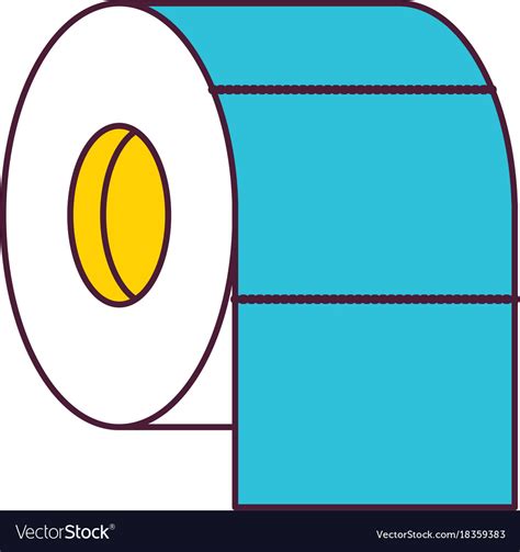 Toilet paper roll in color sections silhouette Vector Image