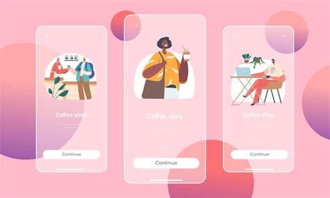 Premium Vector Mobile App Page Onboard Screen Template Characters In