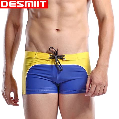 2017 Desmiit Swimming Trunks Men Gym Sports Sexy Low Waist Swimming