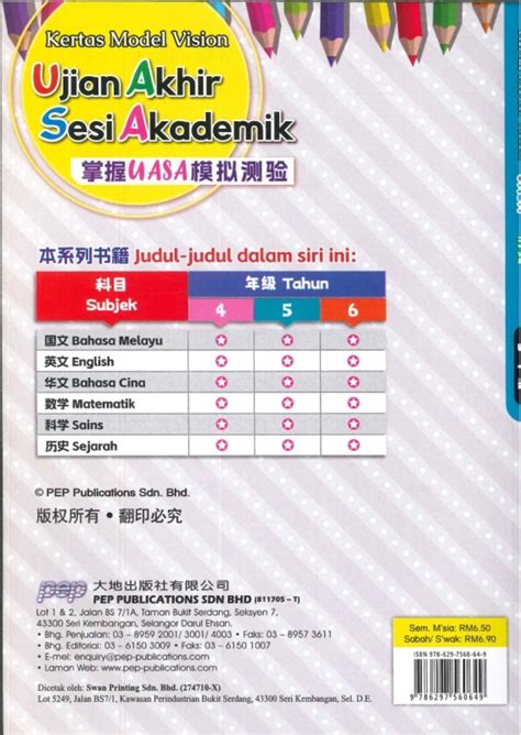 KERTAS MODEL VISION UASA UJIAN AKHIR SESI AKADEMIK SEJARAH 历 TAHUN 5 年级