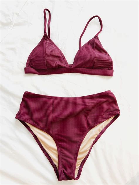 Purple Bikini Set Women S Fashion Swimwear Bikinis Swimsuits On Carousell