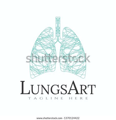 Human Lung Logo With Line Art On A White Background Respiratory System