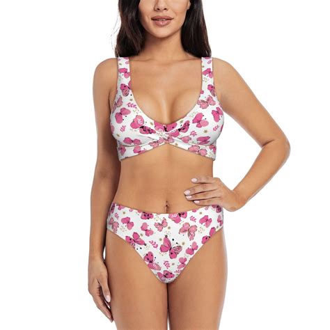 Rocae Girl Butterfly For Bikini Set For Women Two Piece Sexy High