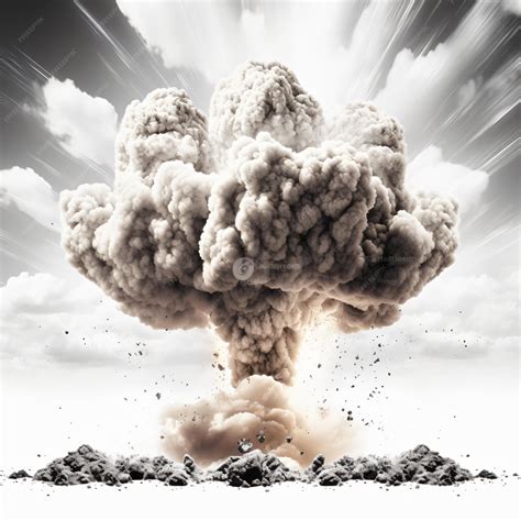 Premium AI Image | Nuclear explosion and mushroom cloud isolated on ...