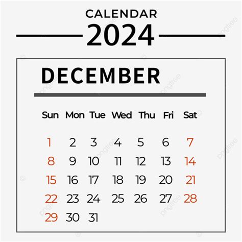 December 2024 Calendar Simple Black Two Thousand And Twenty Four