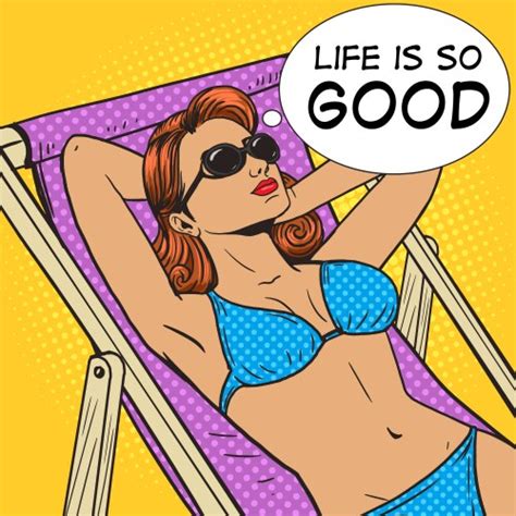 Naked Woman Sunbathing On The Beach Royalty Free Vector