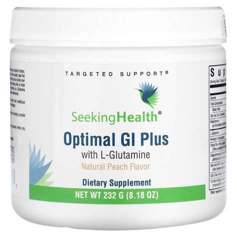 Seeking Health Optimal Gi Plus With L Glutamine Natural Peach