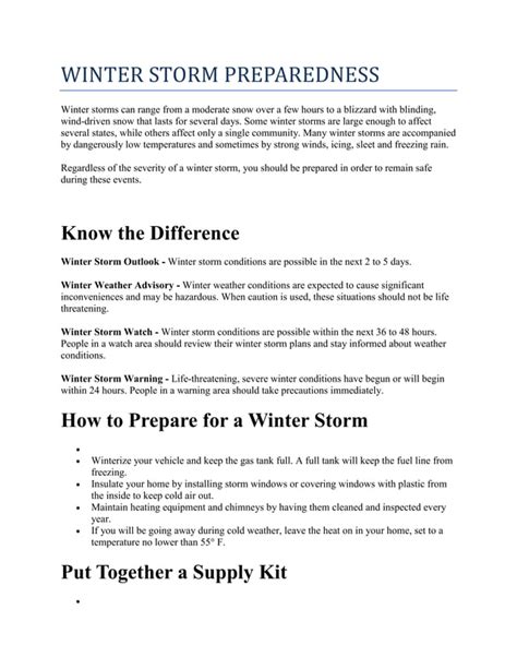 Winter Storm Preparedness PDF