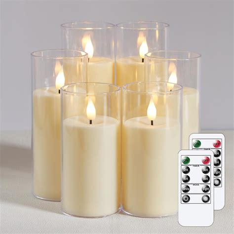 Yeelida Plastic Led Flameless Candles With Two Remote Controlpack Of 6