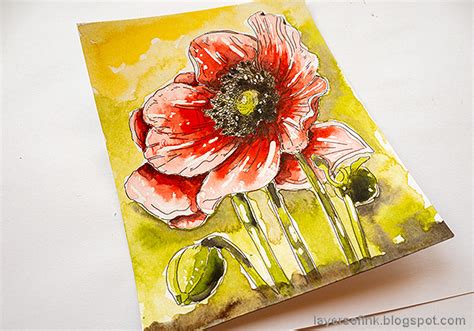 Layers of ink: Poppy Watercolor Tutorial