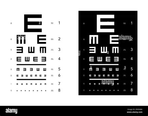 E Chart Eye Test Chart Tumbling Medical Illustration Vector Sketch