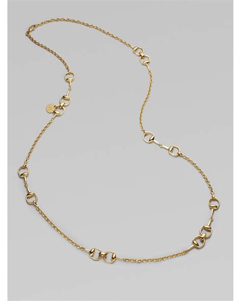 Gucci 18k Gold Horsebit Station Necklace In Metallic Lyst