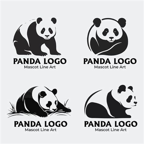 Conjunto De Pandas Bonitos Desenhados M O Acenando A Pata Deitada Na