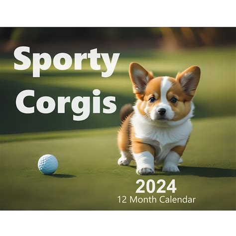 2024 Sporty Corgis Dog 12 Month Calendar Corgi Dogs And Puppies Monthly