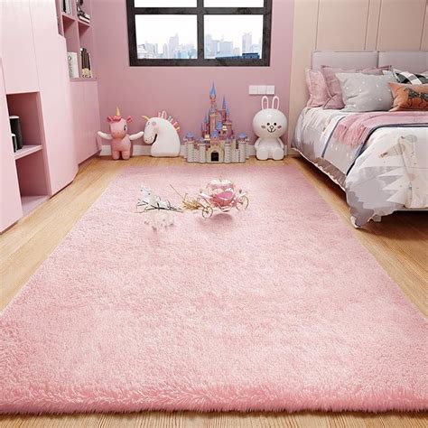 Amazon Ophanie Upgrade 4x6 Pink Rugs For Bedroom Girls Fluffy