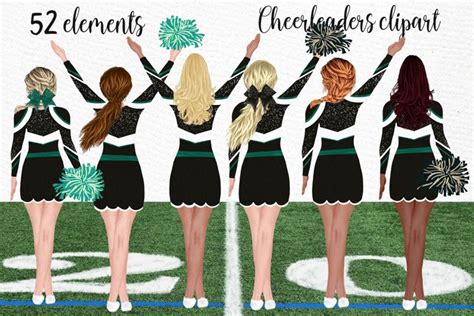 Cheerleaders Clipart, Girls clipart, Sports Team (2701799)