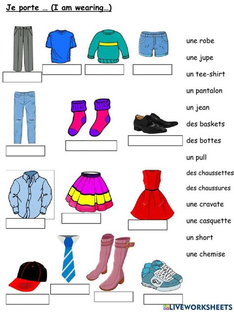 Les Vetements Online Exercise For 4 French Outfit French Worksheets