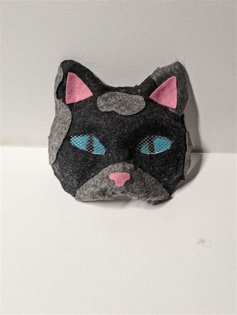 Grey Felt Therian Cat Mask Etsy