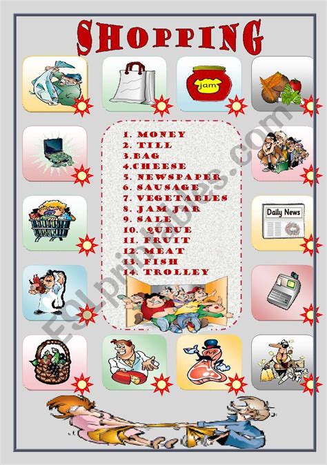 Shopping Esl Worksheet By Ivolga