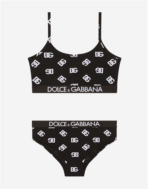 Dolce Gabbana Bikini With Dg Logo Print Multicolor Editorialist