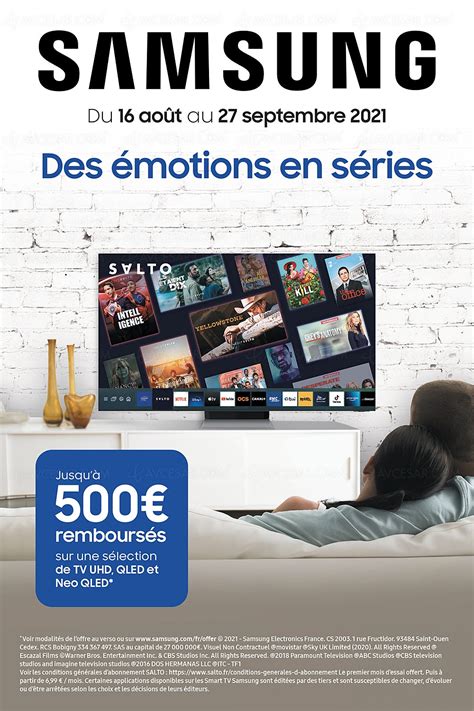 Offre de remboursement TV Samsung UHD QLED Neo QLED jusqu à 500