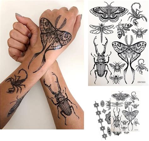 Moth temporary tattoo photos