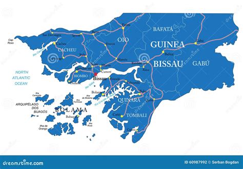 Mapa De Guiné Bissau Ilustração Do Vetor Imagem 60987992