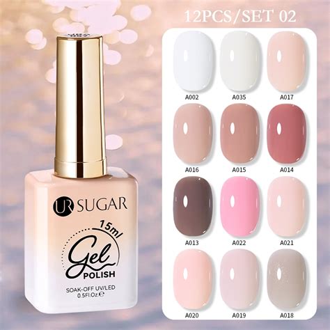 UR SUGAR Gel Polish Set ML Nude Color Long Lasting UV Nail Gel Polish Kit Glitter Color
