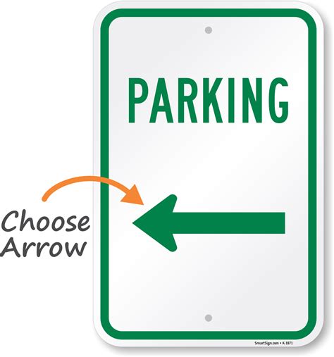 Directional Parking Sign Arrow Pointing Up Or Down Sku K 1609