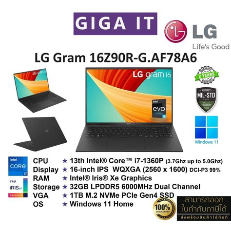 LG Gram 16Z90R G AF78A6 16 Ultra Lightweight And Slim Laptop Intel