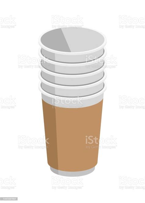 Paper Cup Stack Simple Flat Illustration Stock Illustration Download Image Now Cafe