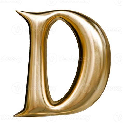 Letter D Sculpted Metallic Prestige Emblem 73092852 PNG
