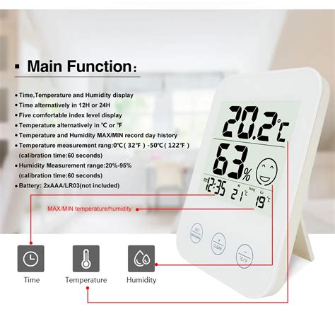 Horloge Fanju Horloge Murale Num Rique Thermom Tre Et Hygrom Tre