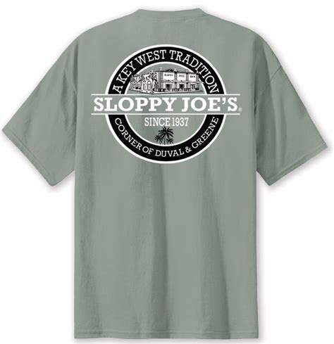 Washed Logo Short Sleeve Sleeve Stone Green Sloppy Joes Bar Key