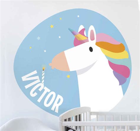 Vinilo Decorativo Personalizable Soplando Vela Unicornio TenVinilo