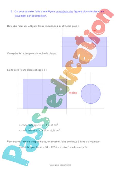 Aires De Figures Plus Complexes Cours Ere Secondaire Pdf Imprimer