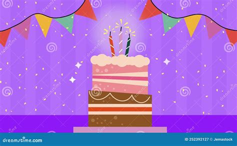 Happy Birthday Animation with Cake Stock Video - Video of birthday ...